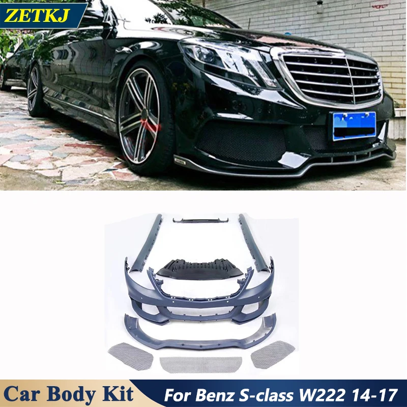 

Car Modification Big Surround Body Kit Front Bumper Rear Bumper Lip Side Skirts Grilles for Mercedes-Benz S-class W222 2014-2017