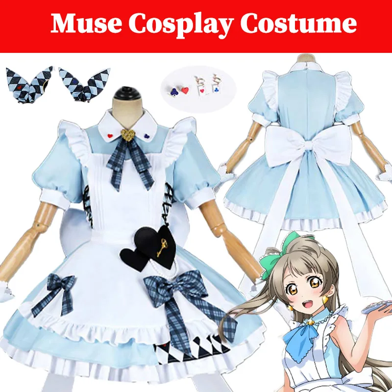 

Women Anime LoveLive Muse Cosplay Fantasia Costume Disguise Roleplay Lolita Clothing Headgear Bow Tie Halloween Carnival Suits