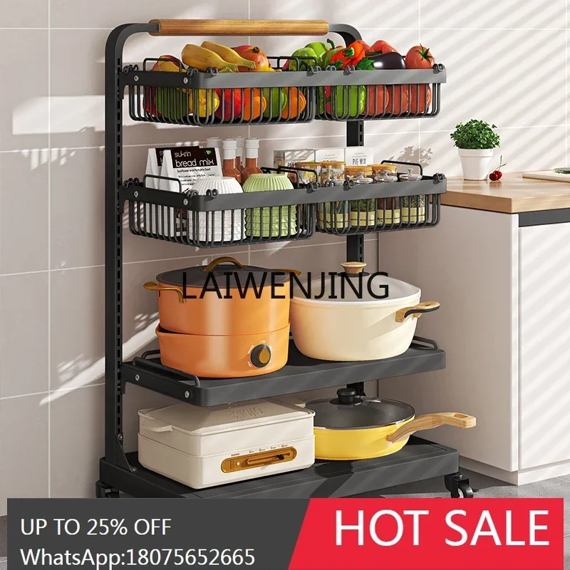 

kitchen rack multi-layer floor removable fruit and vegetable basket storage trolley