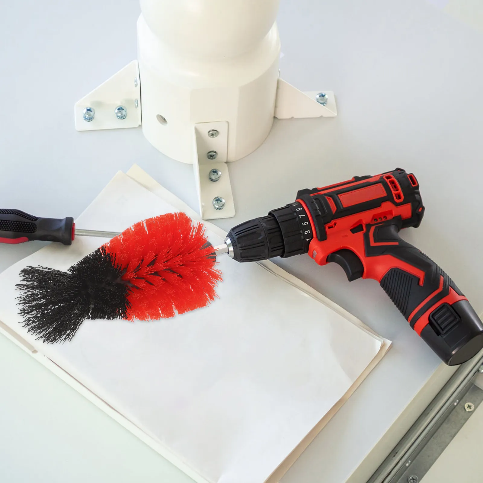 2Pcs Drill Brush Attachment Multi-Functional Scrub Brush Set for Electric Tool Cleaning Polishing Power Drill Cleaning