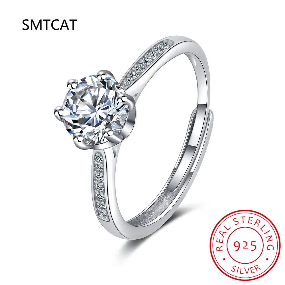 Bague en diamant Moissanite pour femme, argent regardé S925, bande d'éternité plaquée or, bijoux de fête de mariage, 0,3 ct, 4mm