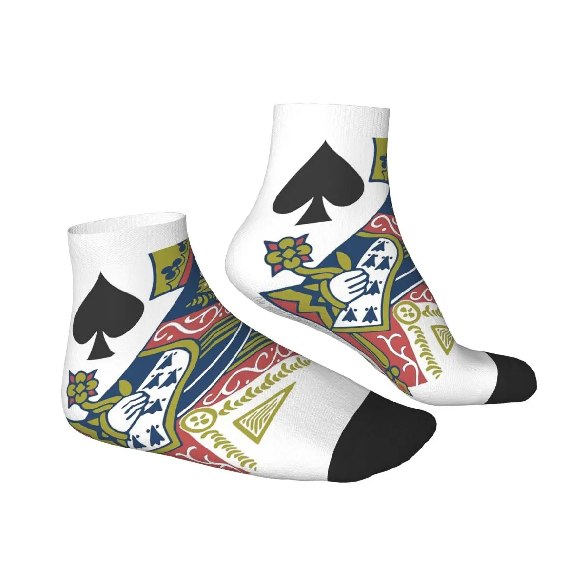 Carte à jouer-chaussettes reine de pique Harajuku, bas de haute qualité, chaussettes toutes saisons, accessoires pour hommes et femmes, cadeau d'anniversaire