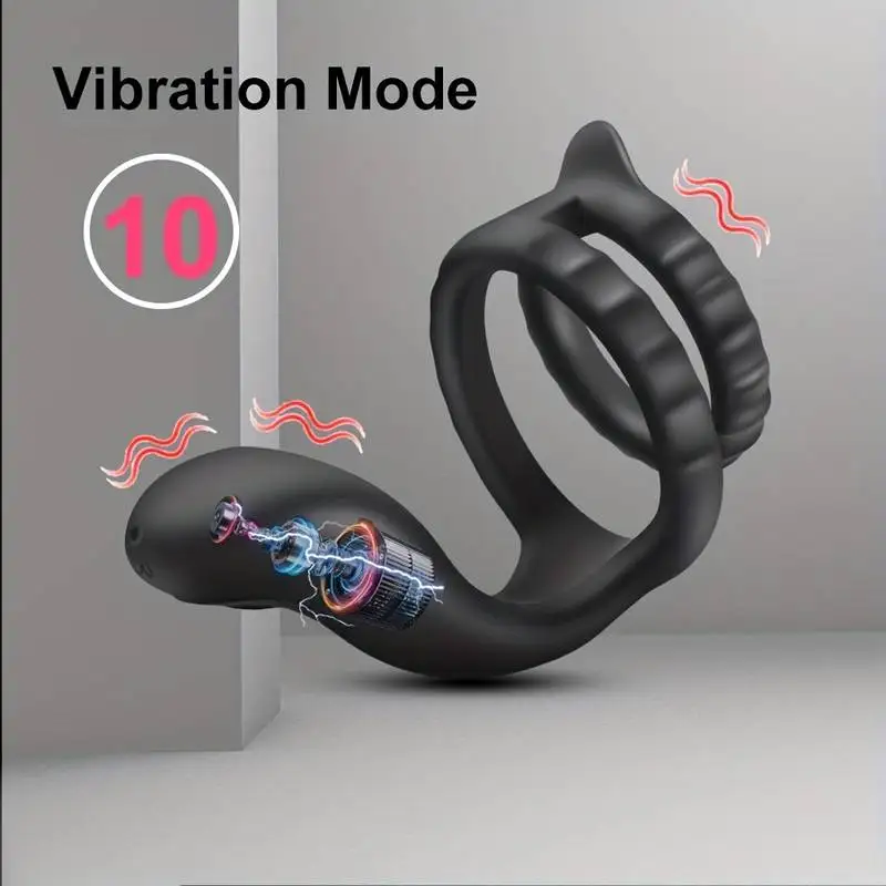 

Multifrequency vibration Penis Ring Vibrator for men Adjustable Vibrating Ring Prostate massager Delay Enlargement Men Sex Toy