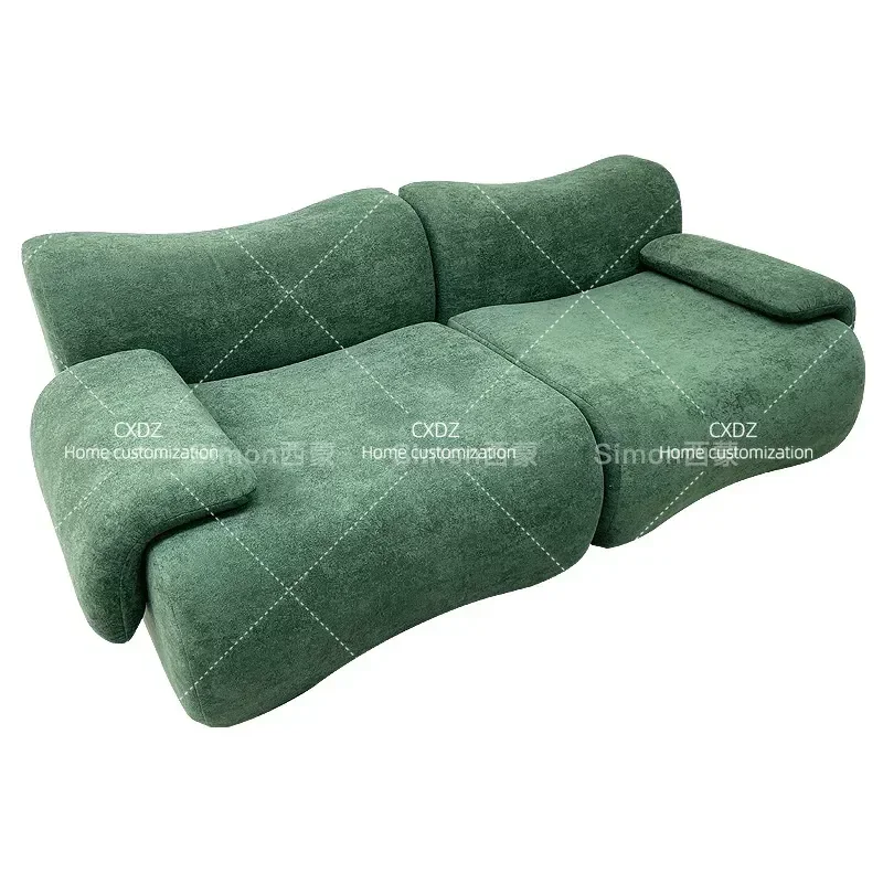 Italian Minimalist Compression Fabric Sofa Modular Sectional Straight Row Couch for Small Apartment Living Room Simple Design