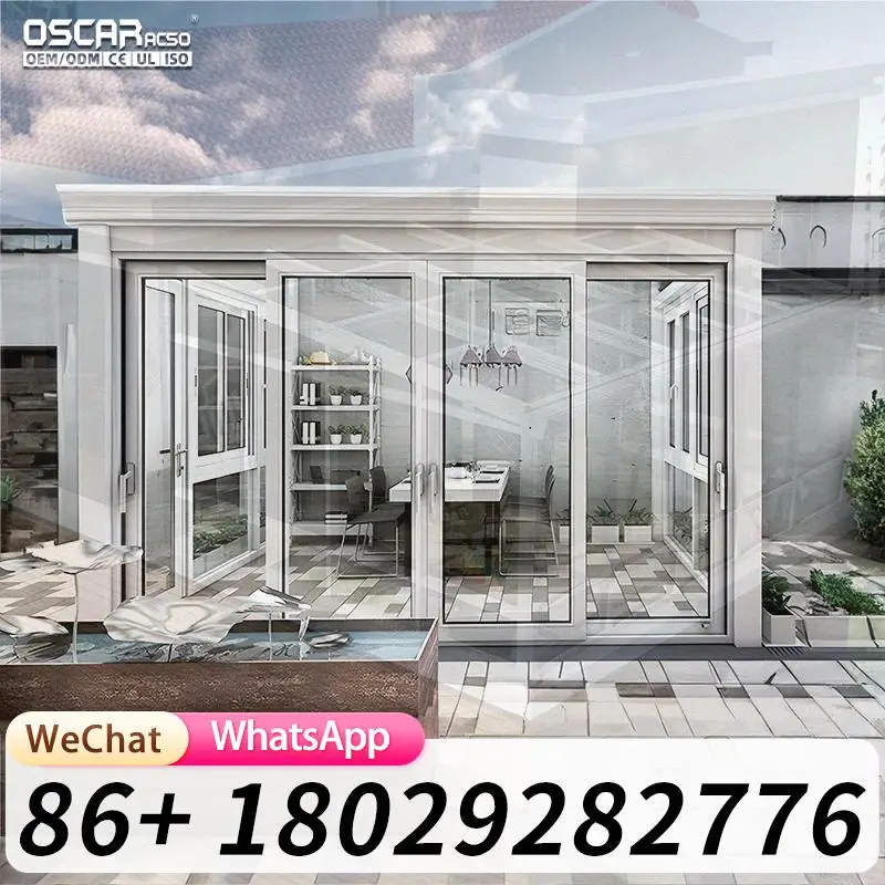 Modern Design Prefab Outdoor Aluminium Glass Structure with Triangle Roof for Garden Patio Backyard sunroom