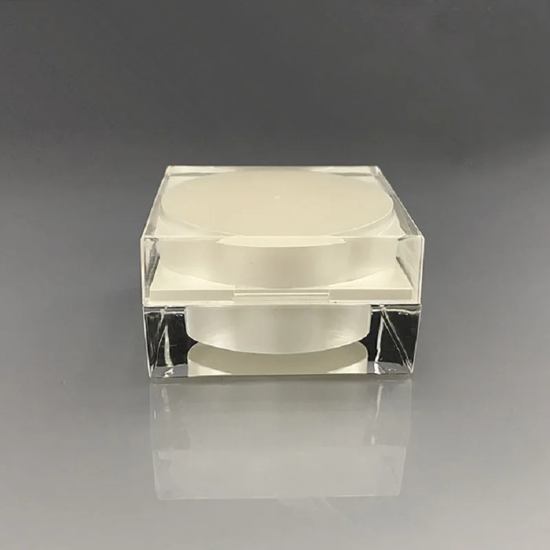 15g white acrylic square shape jar pot tin bottle eye essence serum moisture gel day night cream skin care Cosmetic Packaging