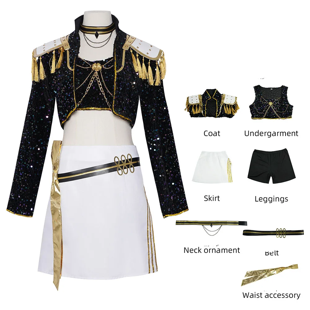 

Kpop Zoey Cosplay Costume Women Girls Demon Hunters Mira Cosplay Clothes Set Fancy HUNTRIX Dress Halloween Party Costumes Set