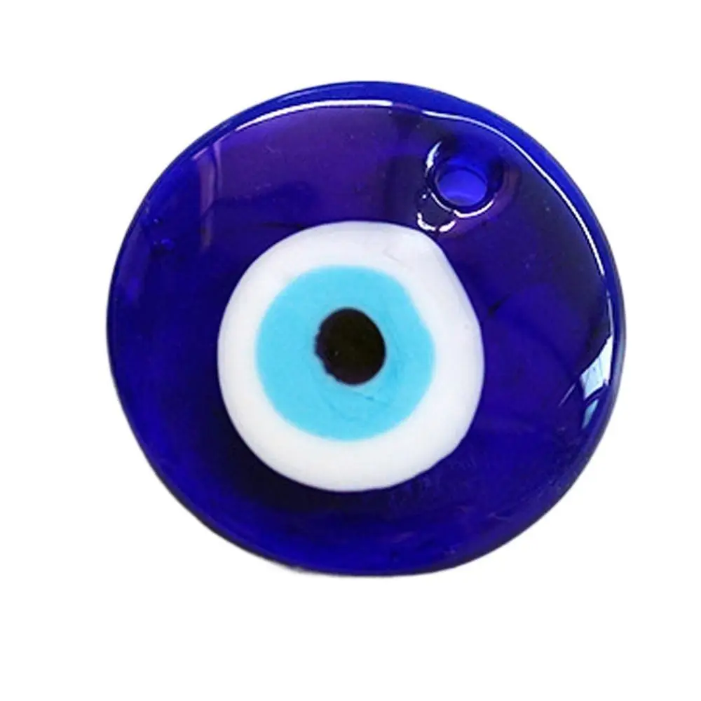 Antiguo 25/30/40/60MM cuentas de dijes de mal de ojo clásico redondo colgante de ojo azul Unisex Punk Hip Pop Lucky Blue Eye fabricación de llaveros