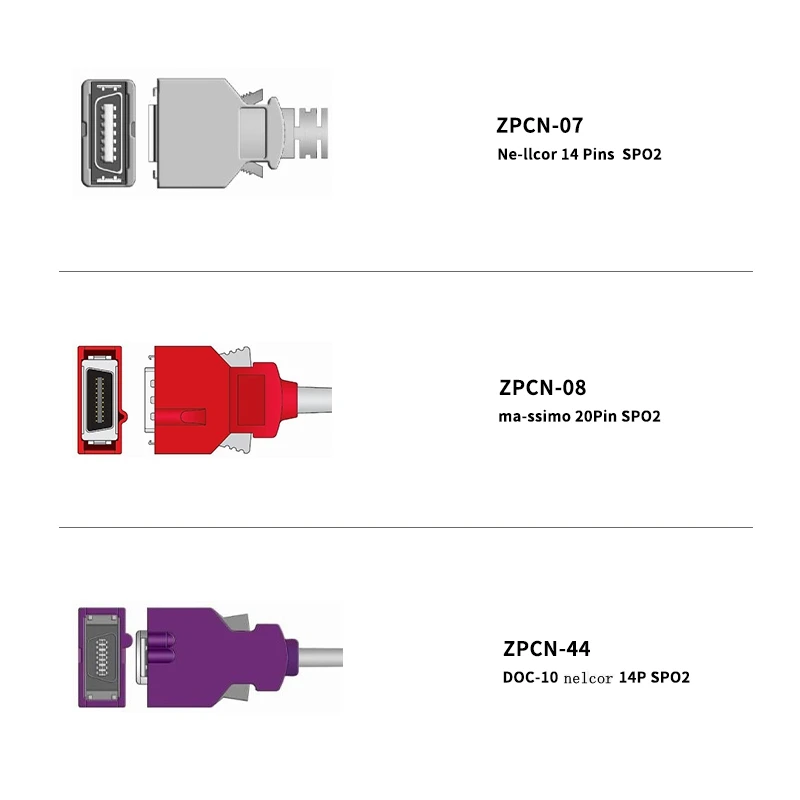 

SPO2 oxygen connector for Nelcor ma-simo 14pin 20pin rad5 7 8 N595 N560 oximeter EKG patient