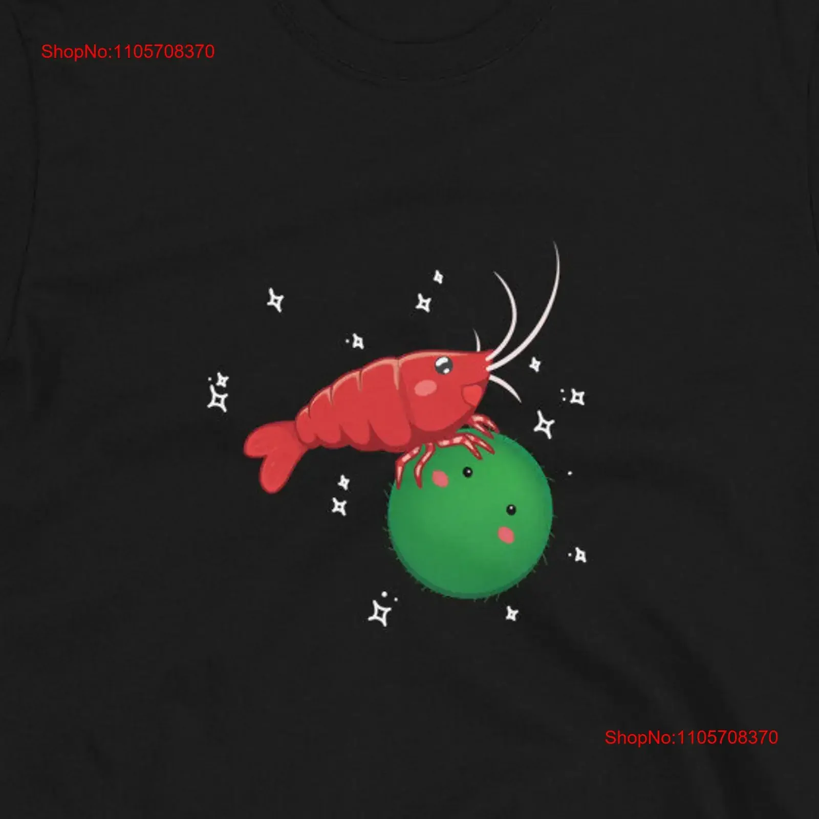 Kawaii Shrimp T Shirt Cute with Marimo Ball Cherry keeper gift neocaridina vintage Washed Slightly Stylish Soft