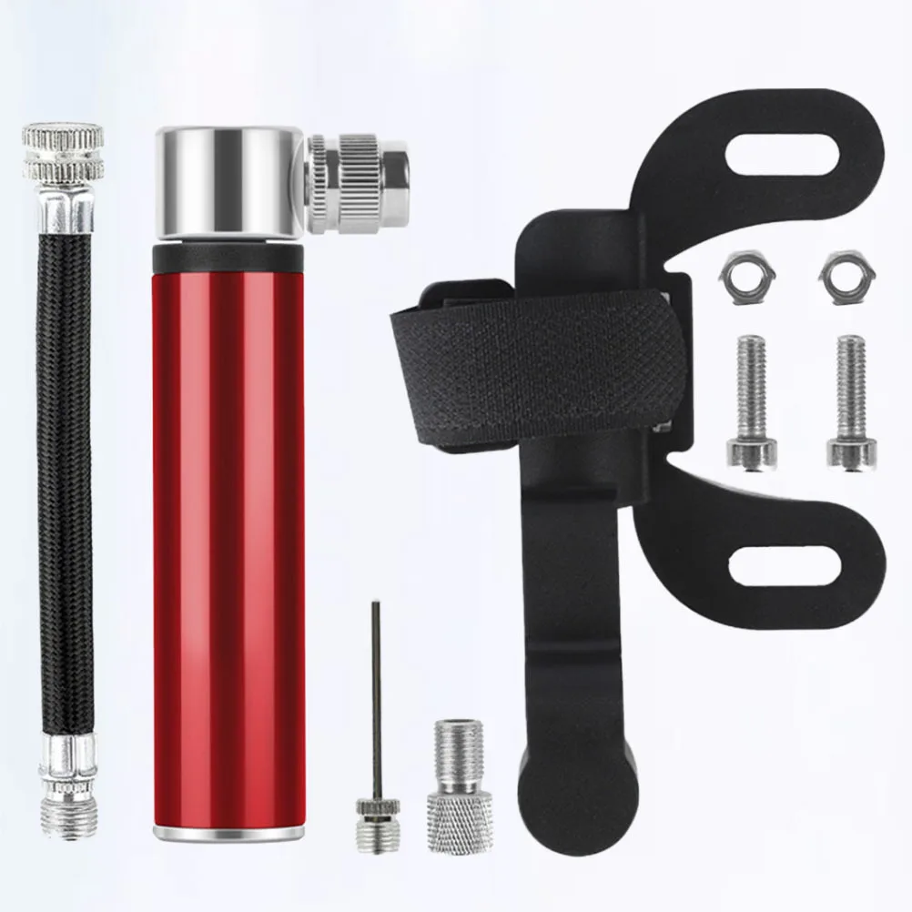 1Set Mini Portable Bike Tire Inflator Aluminum Alloy Manual Road Mountain Cycling Pump Air Inflator Lightweight Durable Tight