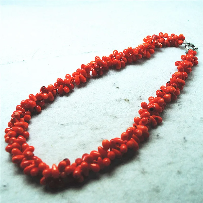 1PC New Women Necklace Natural Orange Coral Material 50CM Length Top Selling For Fashion Party Wearing