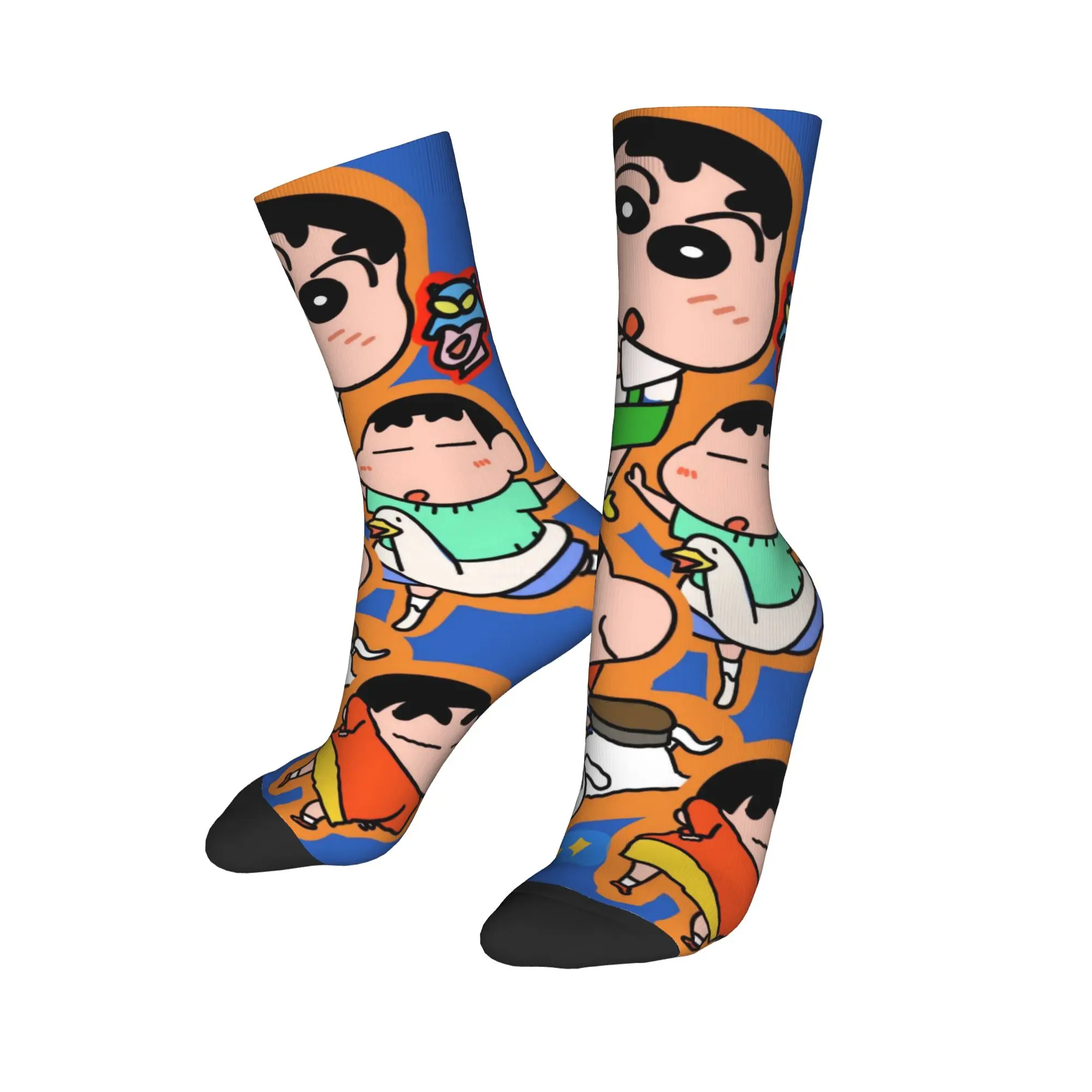 Cute Boy Crayons Shin chans Socks Winter  Stockings Korean Women Men Medium Soft Socks Custom Outdoor Sports Anti Slip Socks