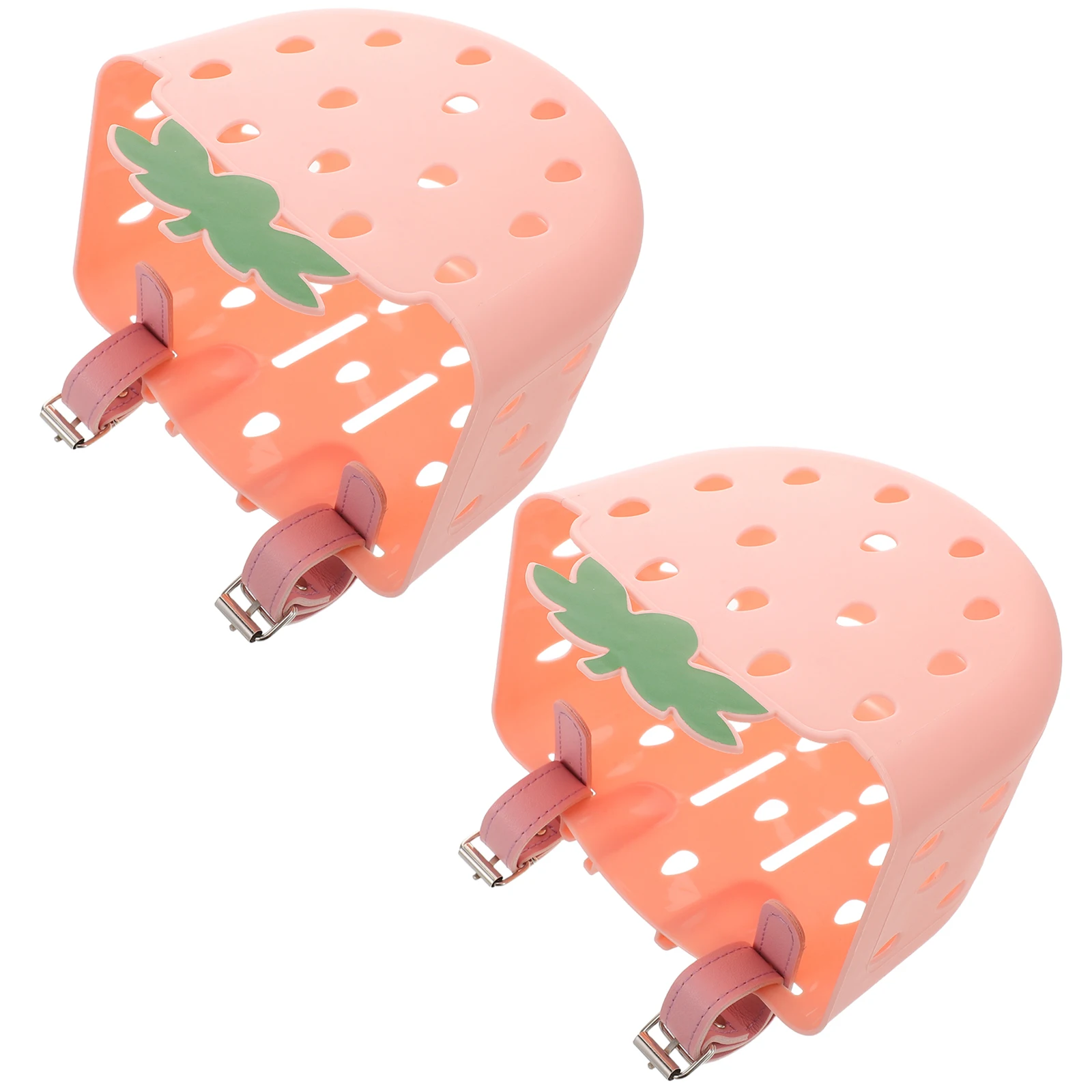 

2pcs Children Bike Basket Kids Handlebar Storage Cartoon Toddler Cycling Front Frame Lightweight Plastic Multifunctional Bright