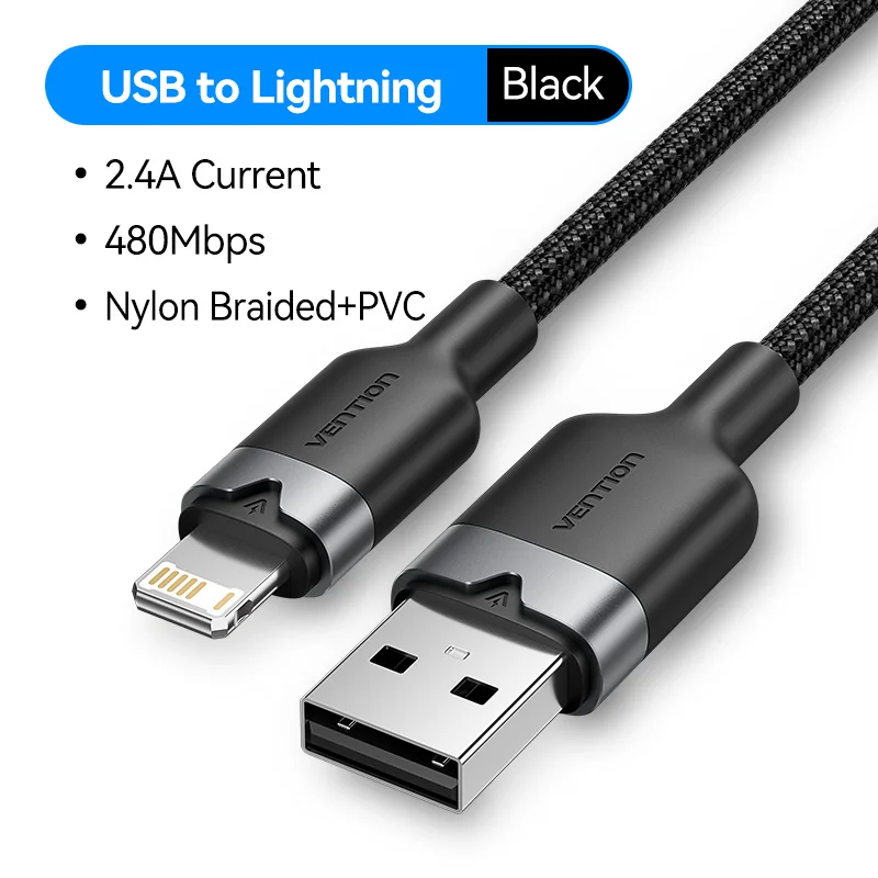 Ventie USB naar Lightning 12 W 2.4A Data Draad Snelle Oplaadkabel Voor iPhone 14 Pro 8-14 USB A naar Lightning Oplaadkabel Voor iPad