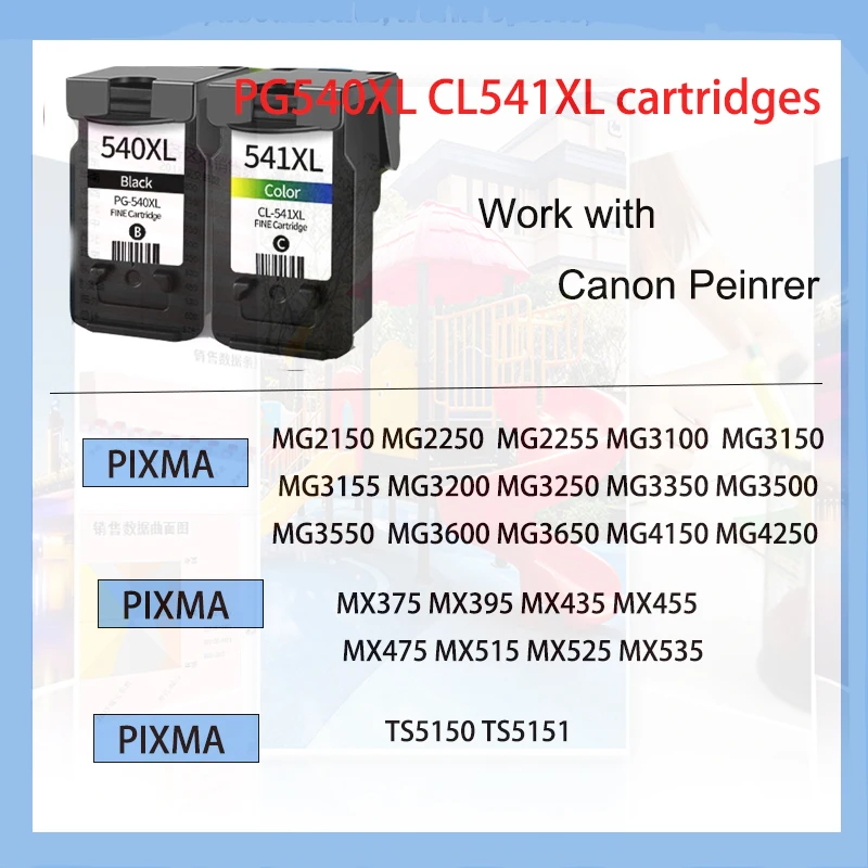 Imagem -03 - Cartuchos de Tinta para Canon Pg540 Pg541 Cl-541 Pixma Mg3250 Mg3255 Mg3550 Mg4100 Mg4150 Mg4200 Mg4250 Pg-540xl