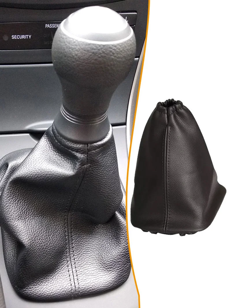 Car Gear Stick Shift Collar PU Leather Gear Shift Cover Dust Black Car Decor Accessories Interior Parts For Toyota Corolla 07-13