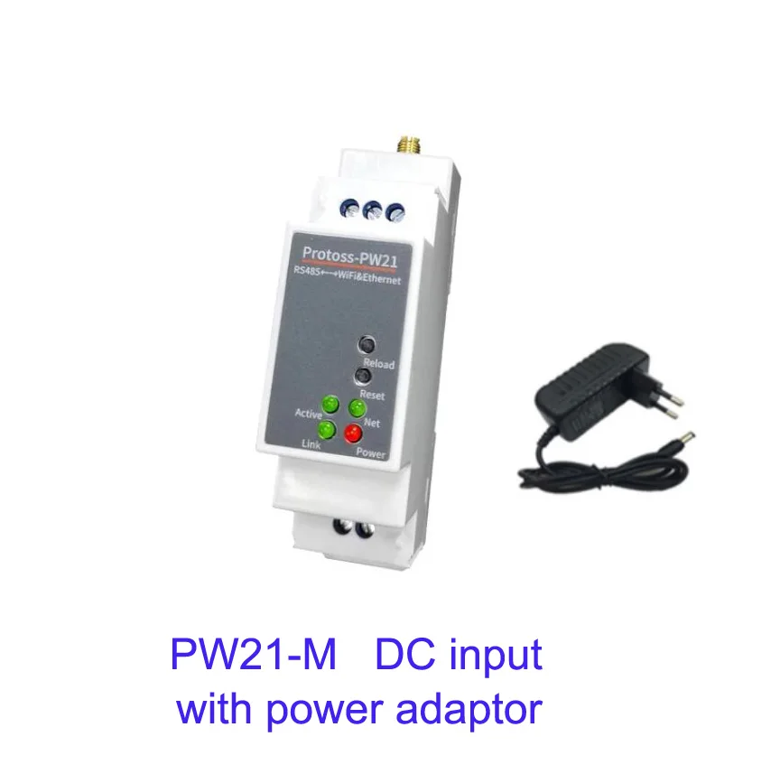 

Din Rail PW21 WIFI Serial Server RS485 to Ethernet 110-240v 24v Support Modbus TCP to RTU Web OTA Upgrade