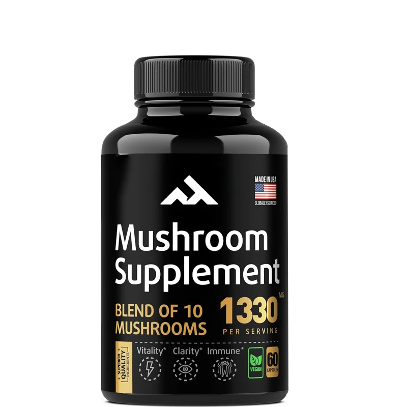 

Mushroom Supplement - Mushroom and Lion Mane Supplement Capsules -60 Capsules