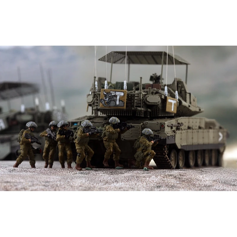 

1:72 Scale Painted Model 6Pcs Israel Defense Forces Soldiers Action Figure Toys Scene Accessory Doll Display Collection Gift