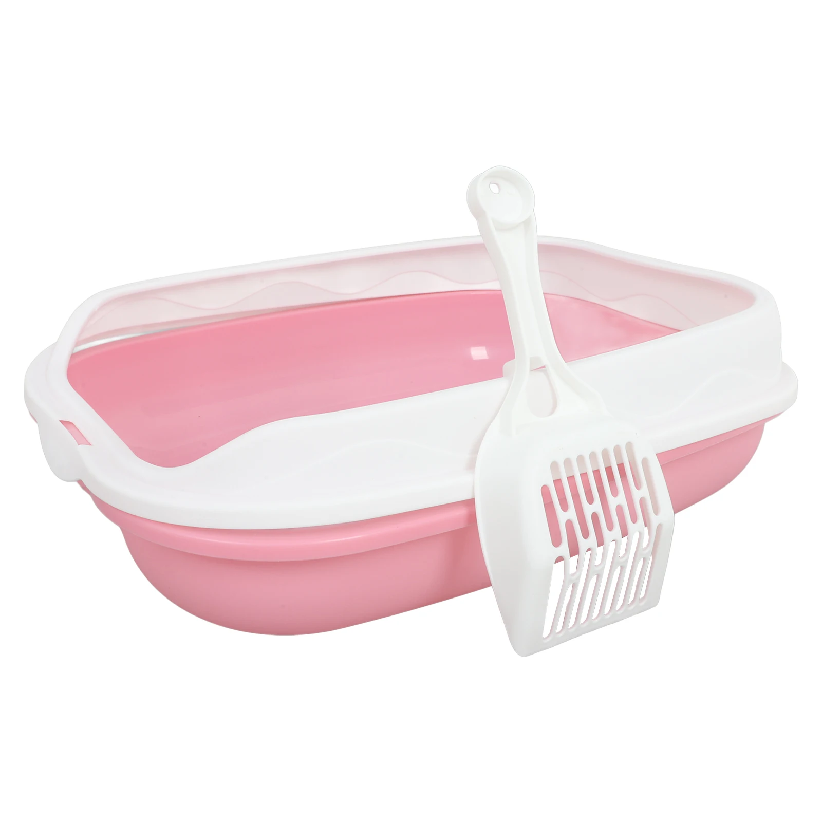 

1 set Semi Enclosed Cat Litter Box for Kitten Adult Anti-Splash Open Tray Design Easy Cleaning Removable Mini Litter Durable Pet