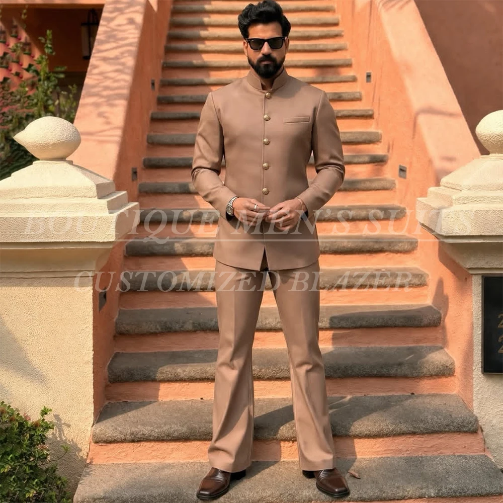 

Модные стильные костюмы для мужчин: пиджак в стиле Неру, индивидуальный пошив, комплект из 2 предметов (пиджак и брюки), высококачественная мужская одежда, костюм Homme.