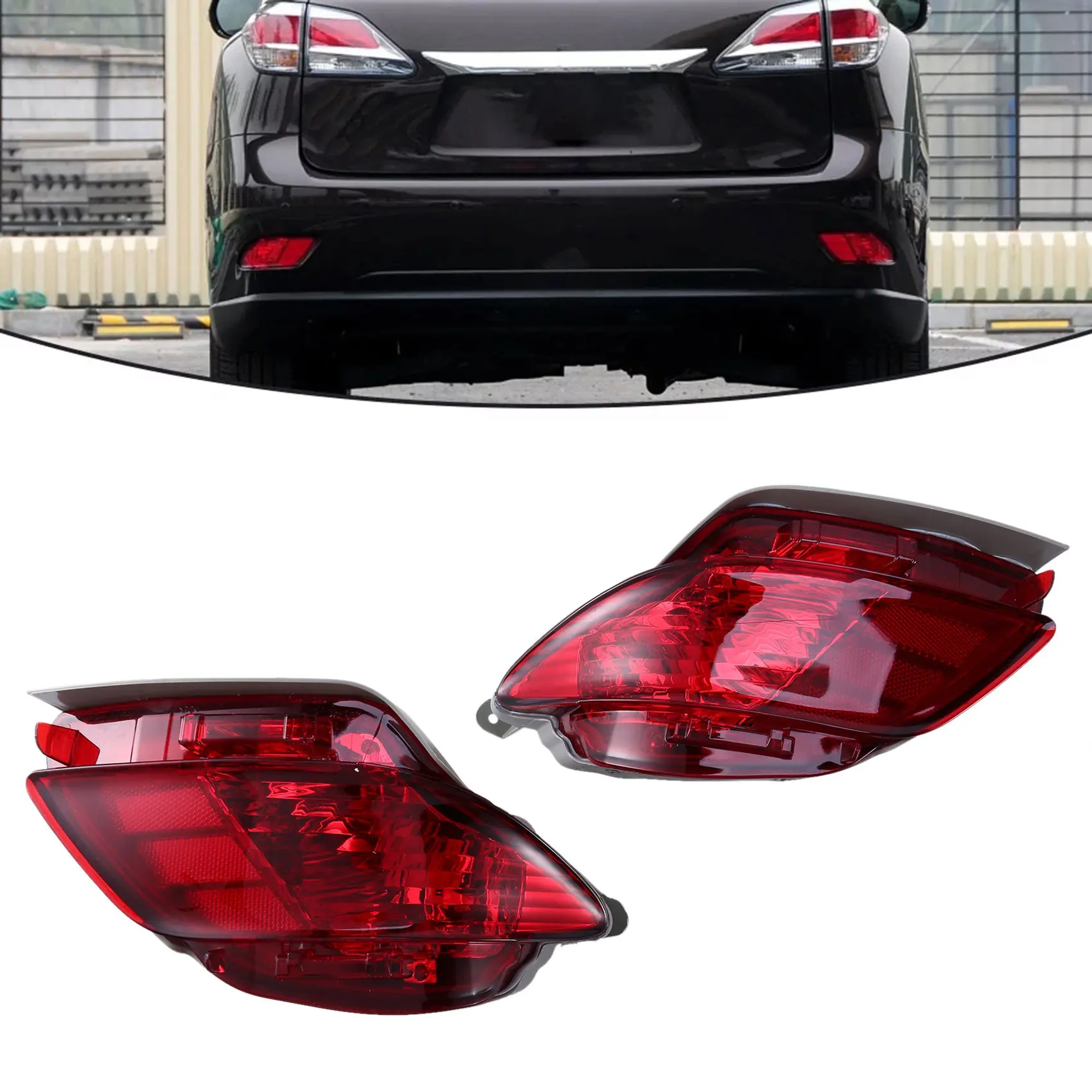 Car Red Rear Bumper Light Reflector Tail Lamp Warning Light Reflector Fog Lamp for Lexus RX350 RX450H 2010-2015