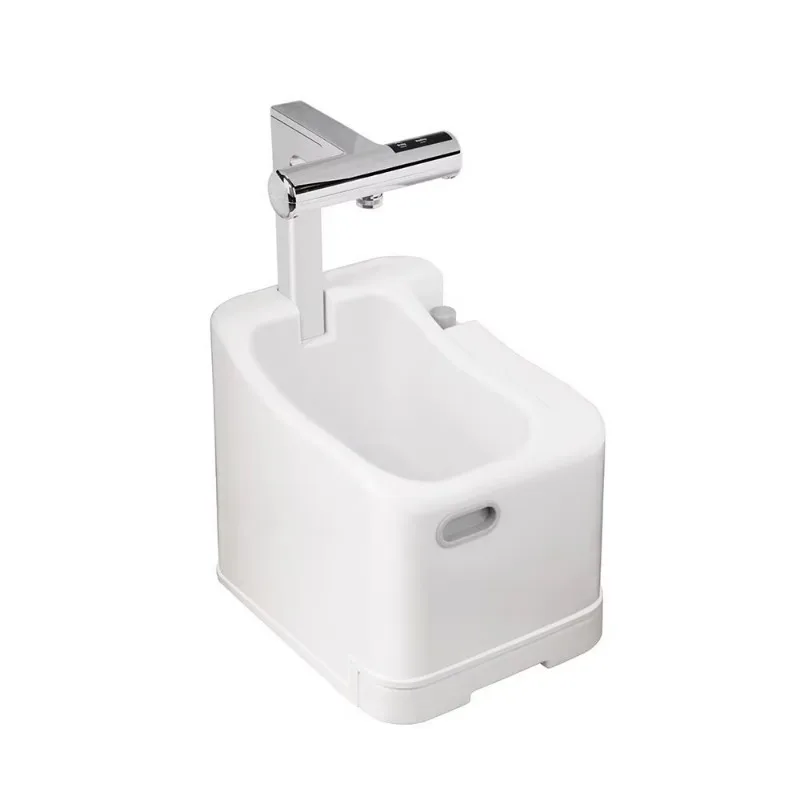 Spray rinse + dry, foot wash hand washer, plastic foot wash basin