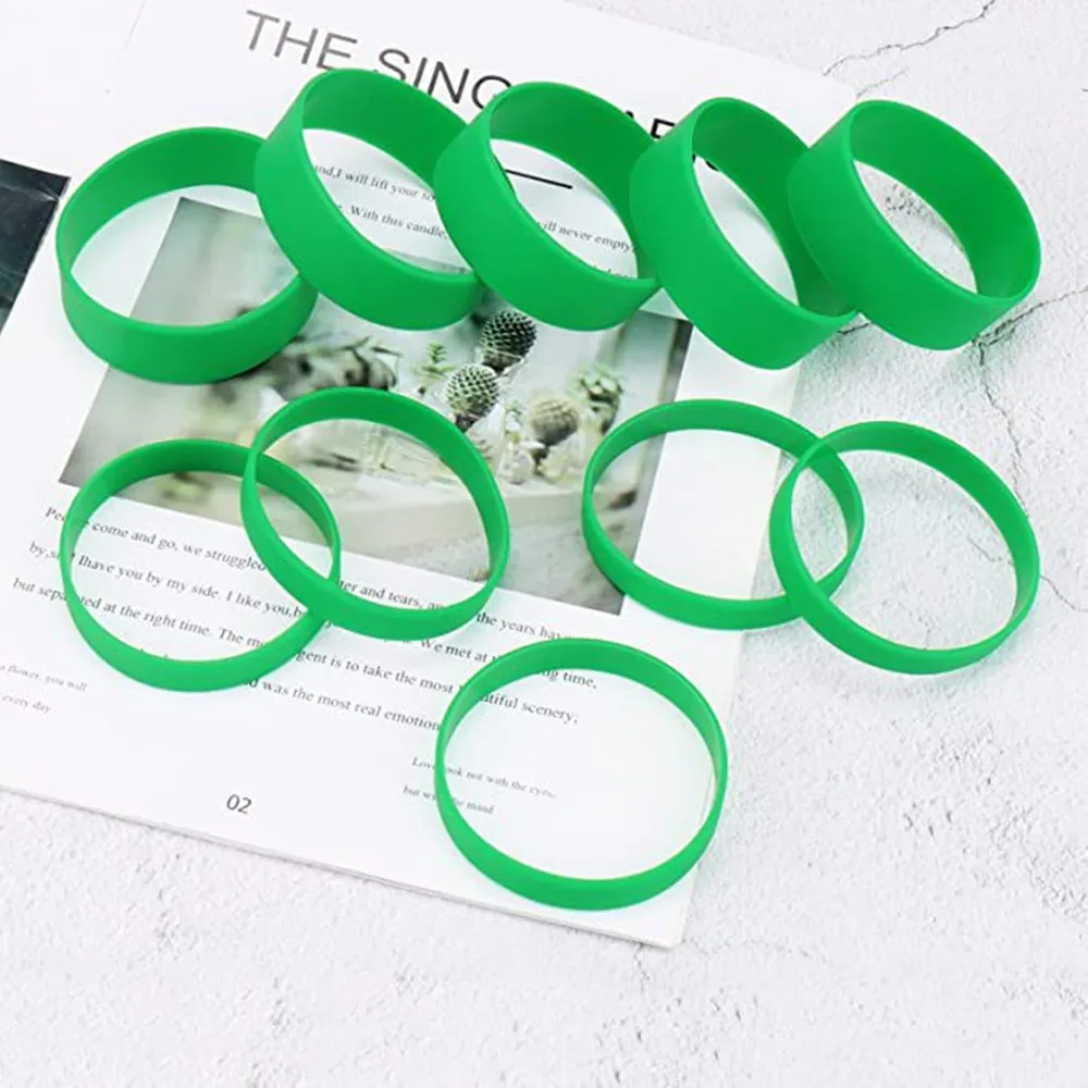 Silicone Bands for Sublimation Tumbler Blanks 2 Sizes Elastic Sublimation Holder Prevent Ghosting Heat-Resistant Green 10pcs