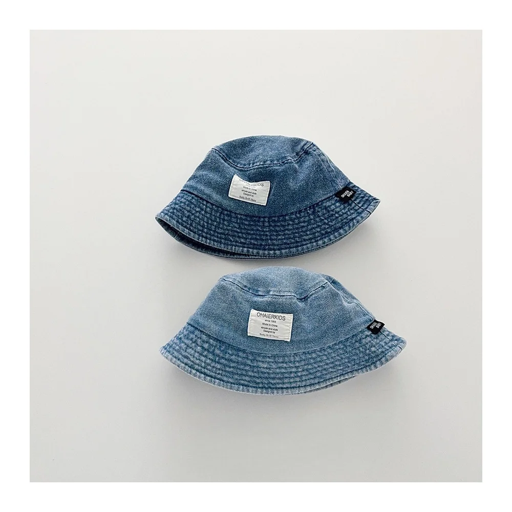

Новая повседневная детская джинсовая панама 2026 года с нашивкой-буквой, синяя ковбойская шляпа, регулируемая уличная рыбацкая кепка