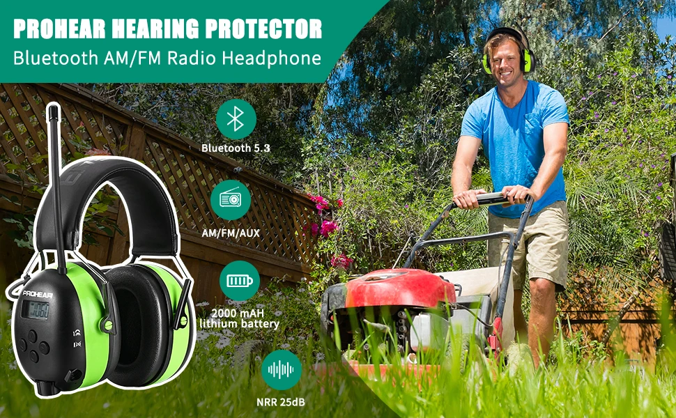 ZOHAN Kopfhörer Elektronischer 5.0 Bluetooth-Gehörschutz Industrieller Ohrenschutz für Musik Geräuschreduzierung Professionell Wiederaufladbar – Detail 2