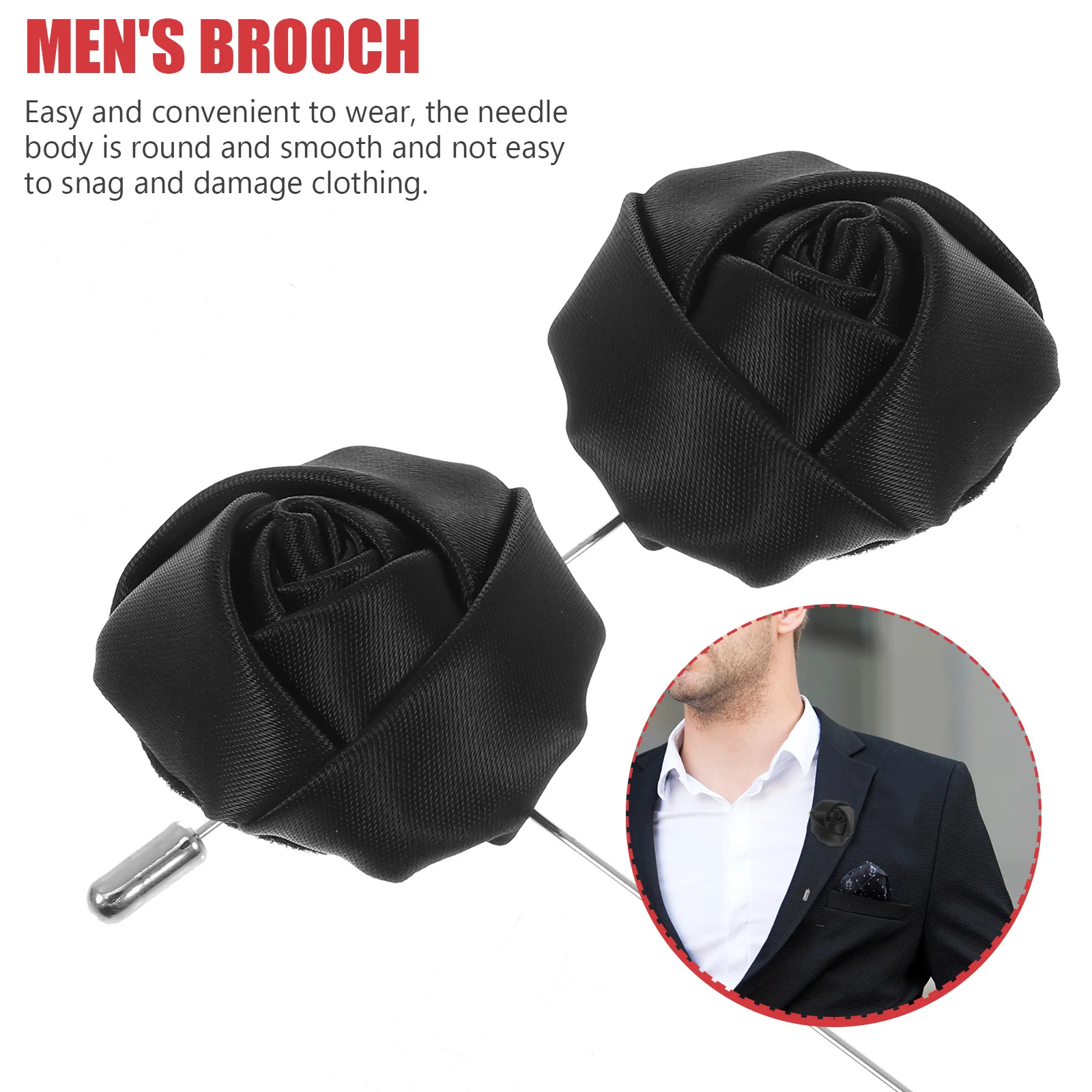 

4pcs Rose Corsage Boutonniere Metal Long Needle Rose Flower Brooches Brooches for Men Suit Chest Pin Accessories