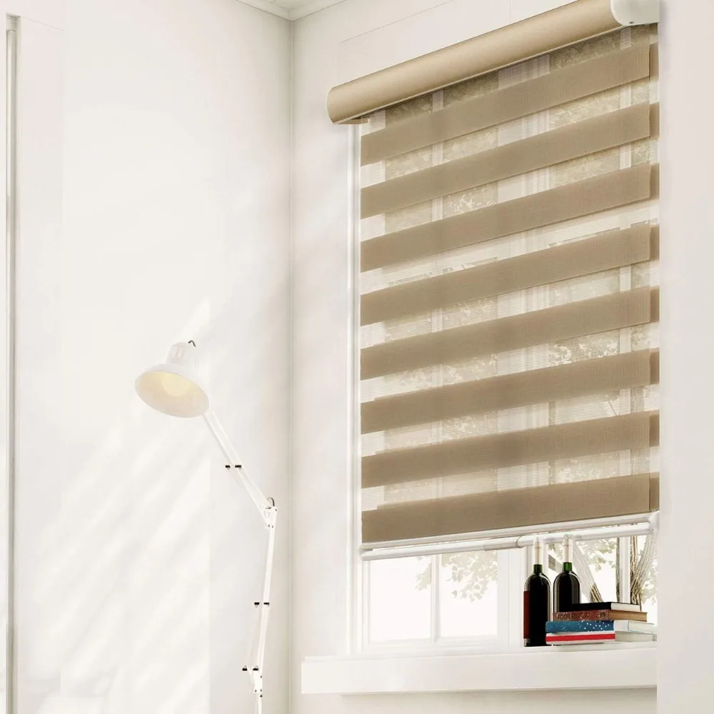 

Everyday Cordless Zebra Shades, Light Filtering Dual Layer Window Blind Treatment Best for Kids & Perfect for Living