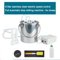 Electric Cattle Goat Milking Machine 220V Pulsating Milking Machine Pasture Cow Sheep Milker Vacuum Pump Milking Equipment 5L