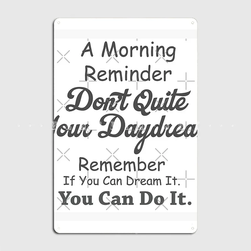 A Morning Reminder Metal Sign Cinema Wall Decor Cinema Living Room Retro Tin Sign Poster