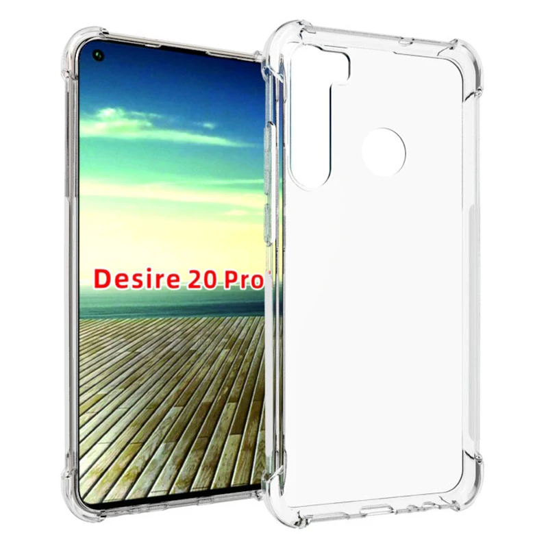 For HTC Desire 20 Pro D20Pro Case Air Cushion Shockproof Clear Airbag Silicone TPU Soft Back Phone Cover for HTC Desire 20 Pro