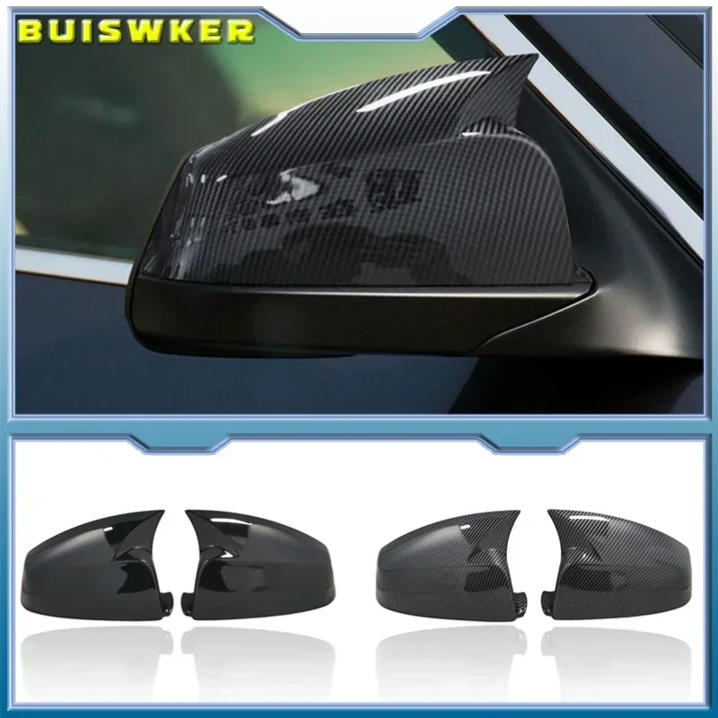 Side Wing Rearview Mirror Cover Cap For BMW 5 6 7 Series E60 E61 E63 E64 F01 F02-F04 F06 F07 F10 F11 F12 F13 Carbon Fiber Black