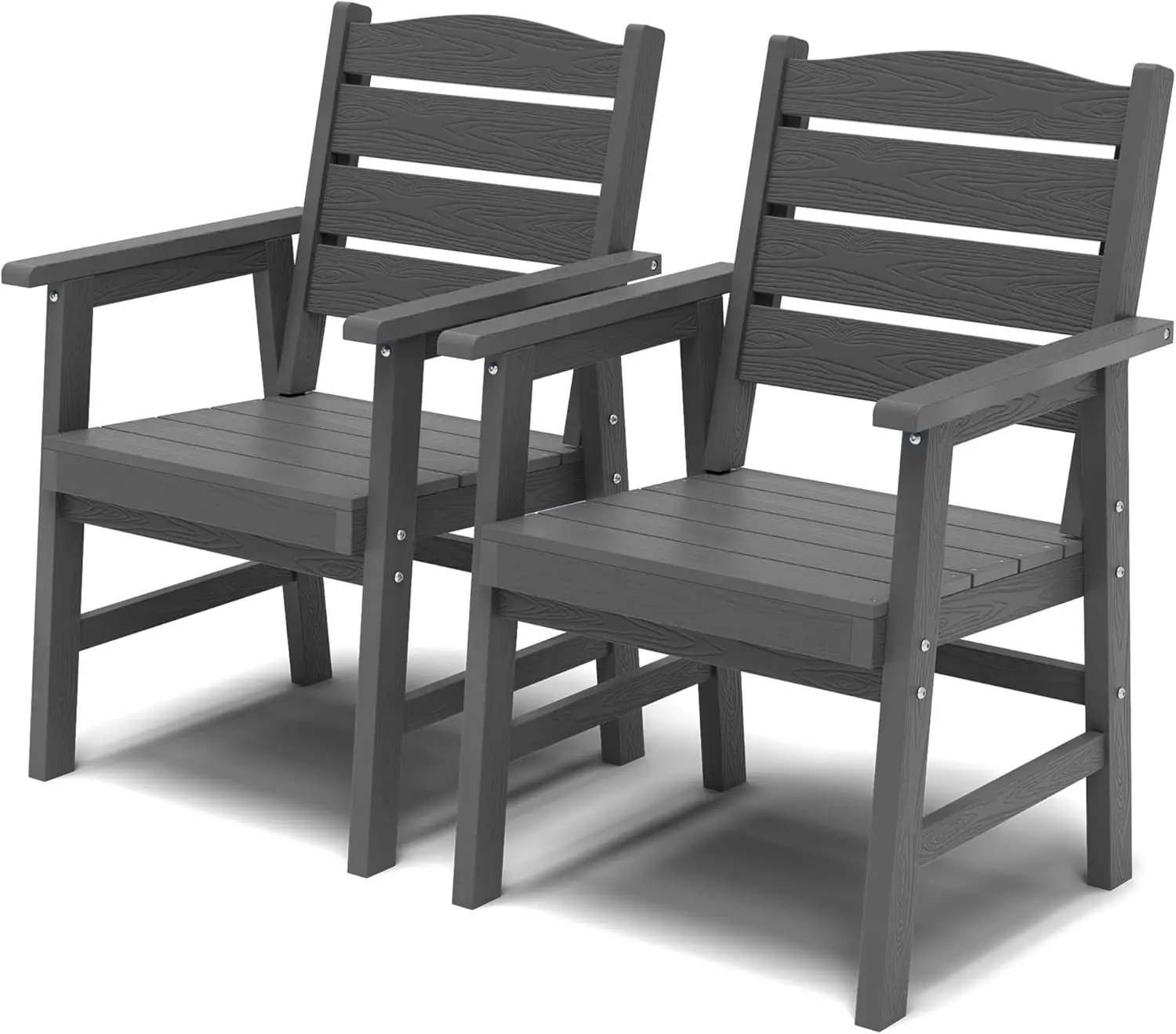 

Комплект из 2 уличных стульев HIPS: всепогодные обеденные стулья для улицы с широким сиденьем и подлокотниками - прочные стулья для патио