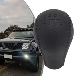 Perilla de palanca de cambios de cuero de 6 velocidades de plástico y cuero, bota Gaitor para Nissan, Navara D40, Frontier 05-15, accesorios para coche