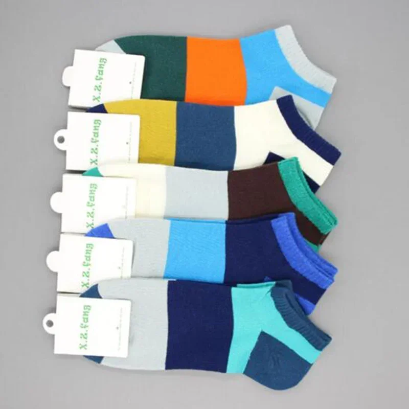 NEW Leisure Cotton Men Socks Good Quality Short Socks Warm Stitching Color Antiskid Invisible Casual Socks Male Accessory