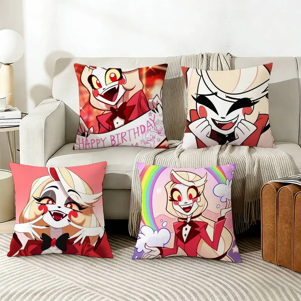 

H-Hazbin H-Hotel Charlie Morningstar Pillow Case Living Room Sofa Cushion Cover Suitable For Home Bedroom Room Decoration