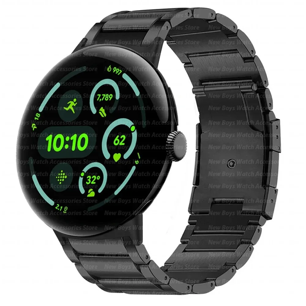 

Титановый ремешок для Google Pixel 3, 4, 45 мм, ремешок для часов Pixel Watch, металлический ремешок с звеньями, активный браслет, браслеты для умных часов