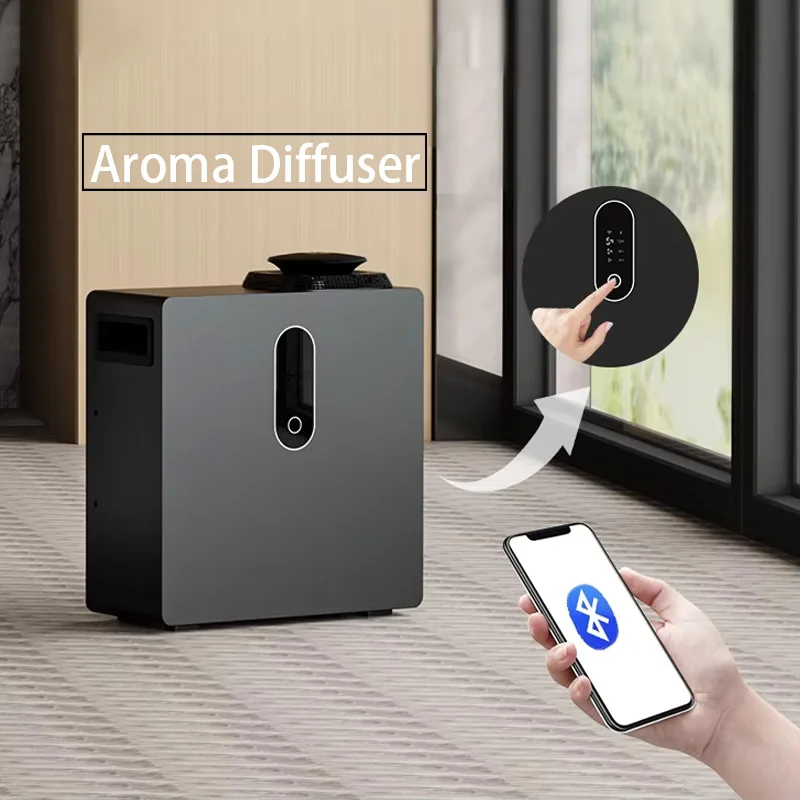 Scent Diffuser Machine, HVAC System Compatible, Hotel Aromatherapy, Essential Oil, Metal Body, 500ml Capacity, Silent Operation