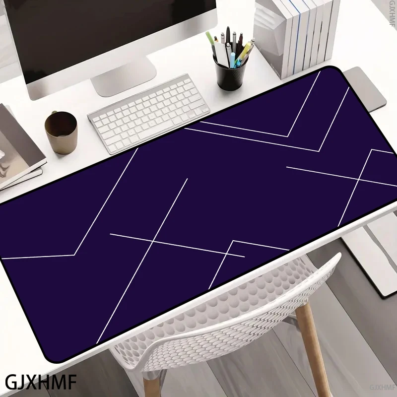 Simple Pattern Blue Mouse Pad XL Abstract Geometry Lines Table Mat Mouse Pad for Keyboard