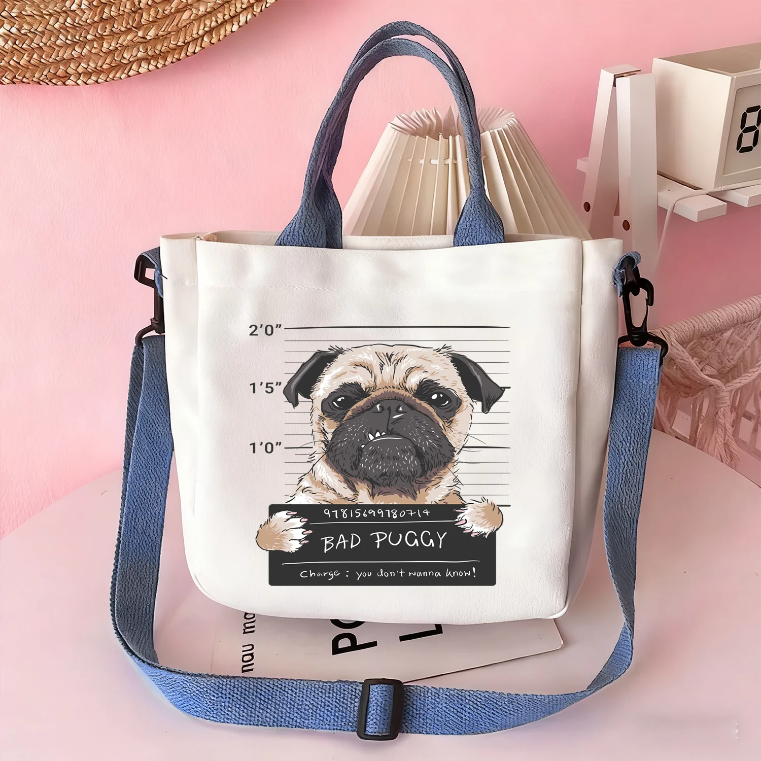 

BAD PUGGY Pattern Handbags & Crossbody Bags—Stylish Totes for Travel, Vacations, and Cosmetic Storage