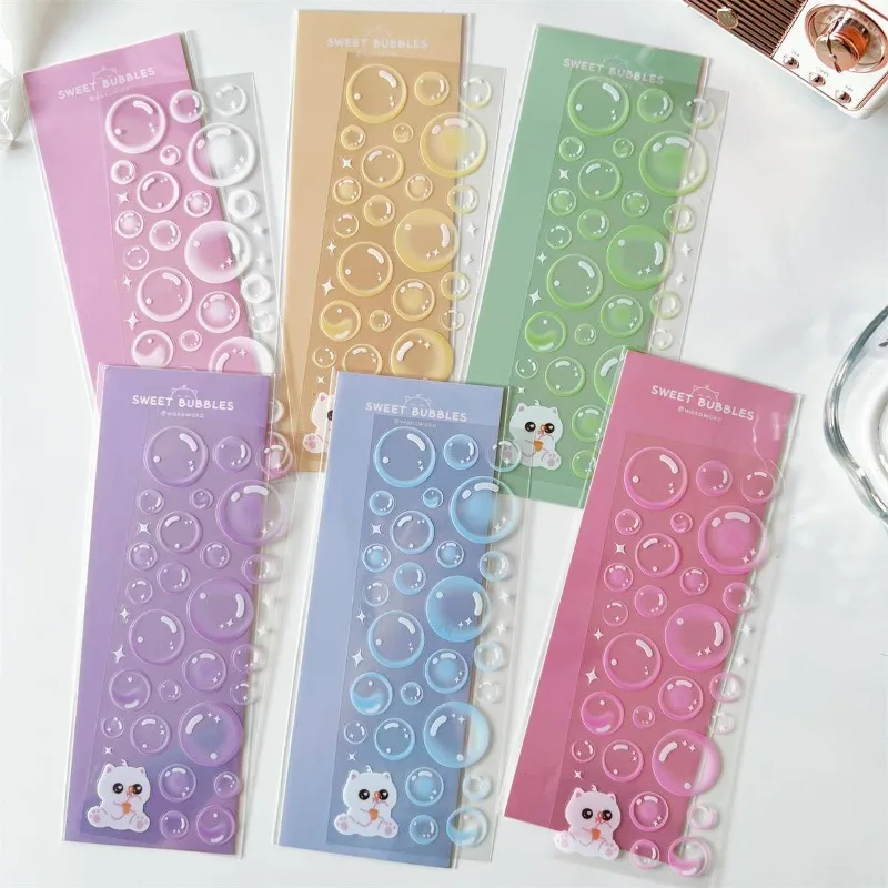 Colorful Ribbon Holographic Laser Stickers Diy Scraping Kawaii Decorative Materials Idol Card Album Deco Stickers Art Supplies