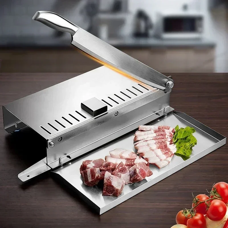 Stainless Steel Frozen Meat Slicer, Bone Cutting Knife, Minced Lamb Slicer Machine Multi-fuction Frozen Chicken Duck Fish Cutter