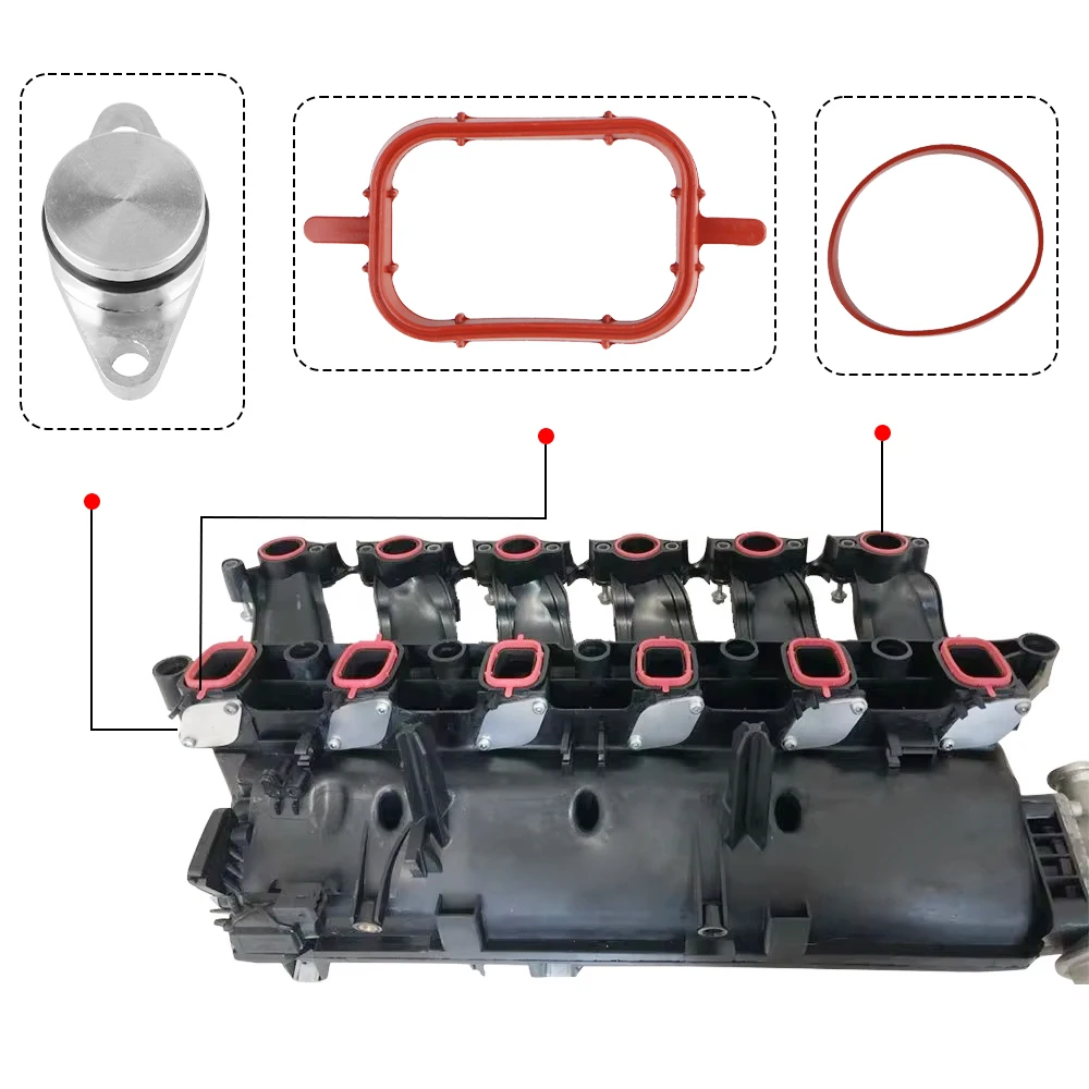 Intake Inlet Manifold Seal Gasket Repair Kit Cyclone Flap Removal and Repair Kit Compatible For BMW E87 E46 E90 E39 22mm 33mm