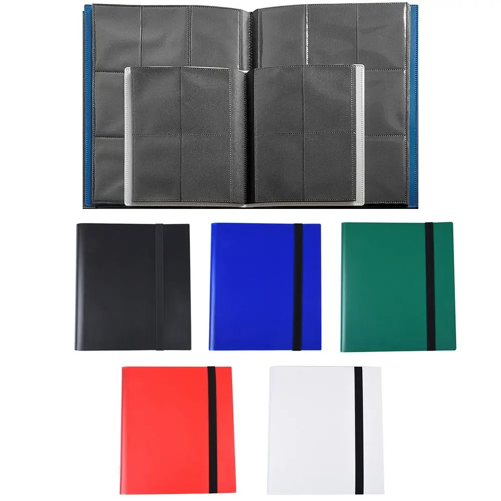 

Storage Album 4 /9 Pockets Card Binder Large Capacity Durable PU Cover Zip Binder 160/360 Portable Trading Card Holder Book