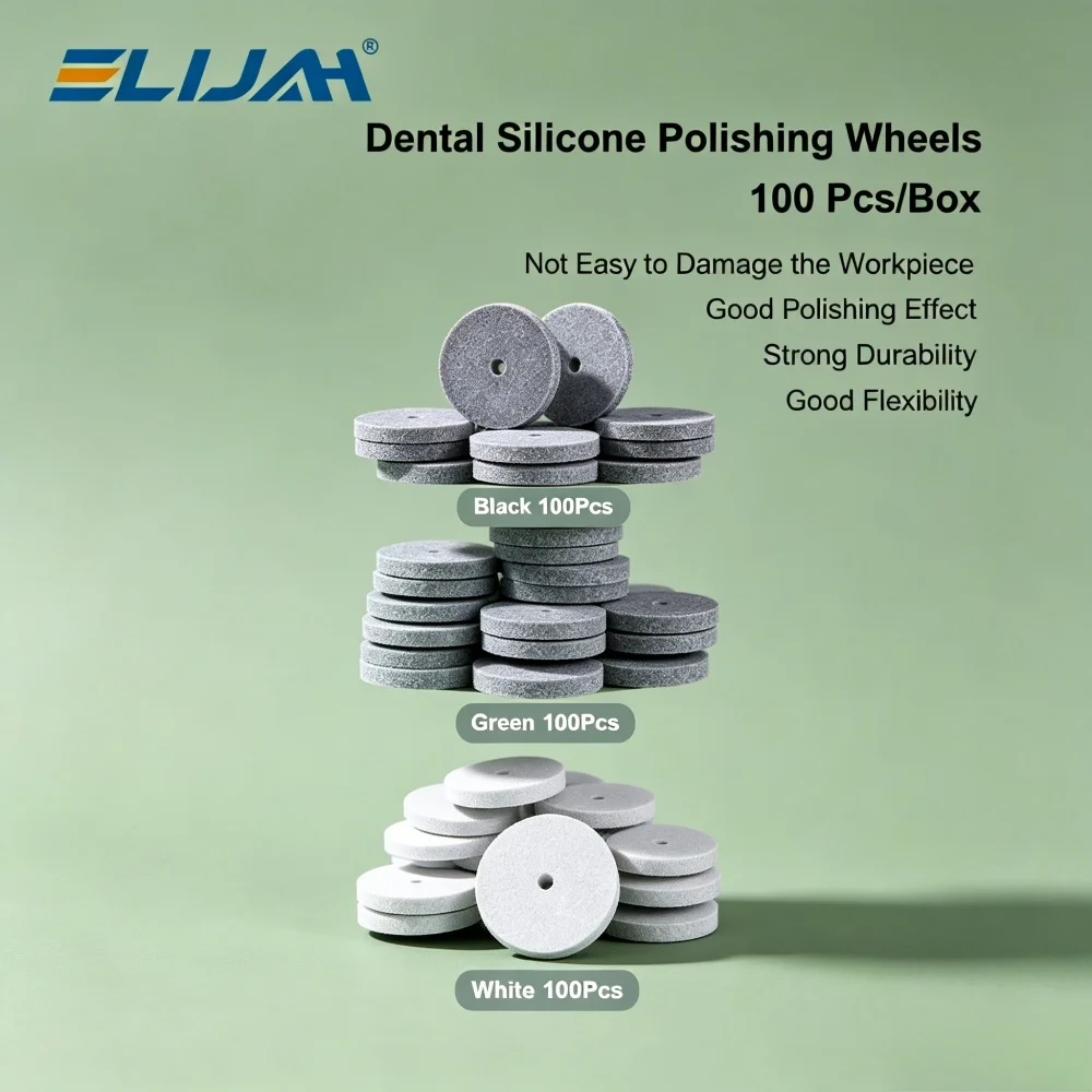 

Dental Polishing Wheels Kit 100Pcs/Box Silicone Rotary Polisher 3 Colors Handpieces Polishing Grinding Rotary Dentist Tools